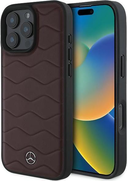 Immagine prodotto Mercedes MEHCP16X23RWRSR Custodia rigida per iPhone 16 Pro Max 6,9" czerwony/rosso MB Waves Leather (Apple iPhone 16 Pro Max)