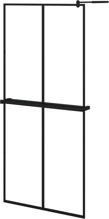 Image du produit VidaXL Duschwand mit Ablage für Walk-In-Dusche Schwarz 90x195 cm ESG (90 cm, 90 cm, 195 cm)
