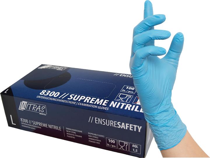 Image du produit Nitras Gant à usage unique SUPREME NITRILE taille XL bleu Nitrile EN 374 EPI catégorie III (XL)