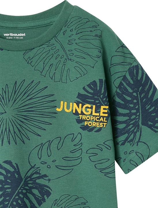Immagine prodotto Vertbaudet Jungen T-Shirt mit grafischem Dschungelprint, Recycling-Baumwolle (140)