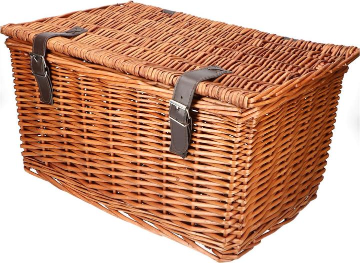 Image du produit Natura Punto Panier vélo vintage en wicker et cuir (30 l)