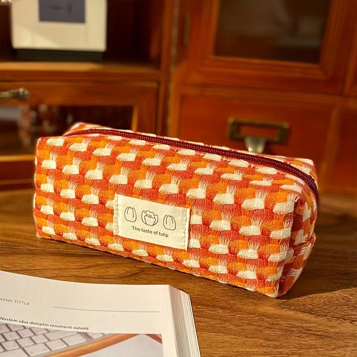 Image du produit Only-Bags.Store arc-en-ciel tressé papeterie sac lavable Pencil Case boîte de papeterie grande capacité