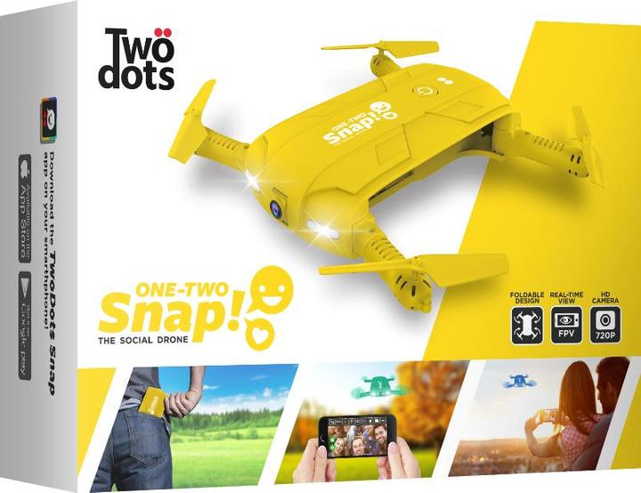 Actual product image Two Dots Twodots - snap the social drone cam hd 1mpx with gyro stabilizer 6 axis yellow (1 Mpx)