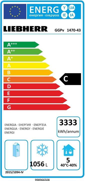 Energie-Label Liebherr GGPv 1470 (Freistehend, 1361 l)