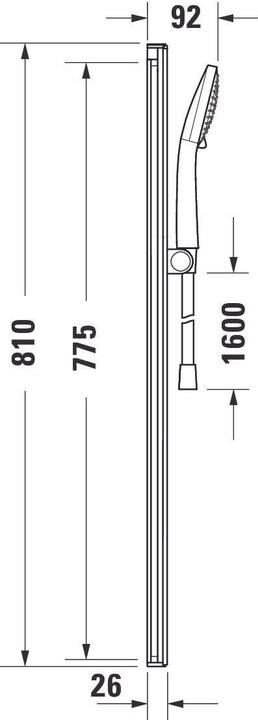Actual product image Duravit Showers and accessories Shower set 800, 3jet chrome, high-gloss white (3 Beam types)