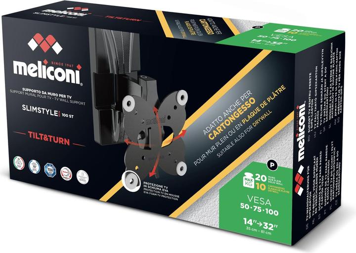 Immagine prodotto Meliconi Supporto da Parete per Tv con (Muro, 32", 20 kg)