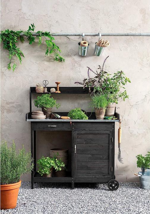 Actual product image Dehner Wooden plant table 125x112x46 cm