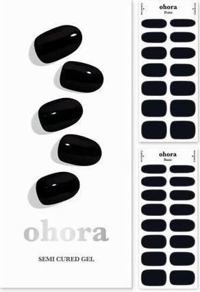 Actual product image Ohora Semi Cured Gel Nail Strips N Onyx - Salon-Quality Long Lasting Easy to Apply and Remove - Incl (Nail glue, N Onyx)