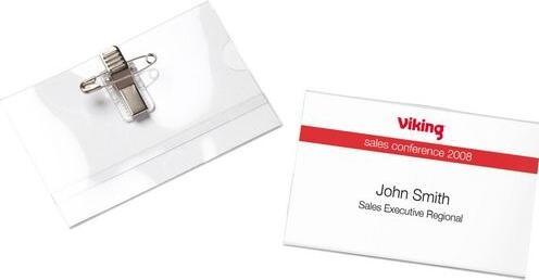 Office Depot Name badge Horizontal Standard combination clip 90 mm x 60 mm 25 pieces