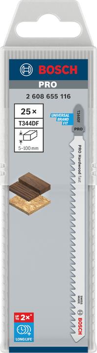 Actual product image Bosch Professional Zubehör PRO Hardwood fast T344DF Jigsaw blade, 152 mm, 25 pcs.