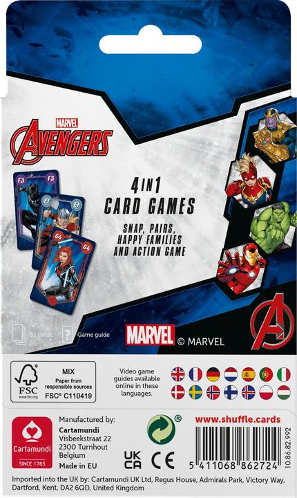 Actual product image Cartamundi Shuffle - Jeu de Cartes Avengers - 4 en 1 (German)