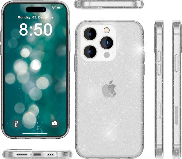Immagine prodotto Nalia Copertura in silicone trasparente con glitter (Apple iPhone 15 Pro Max)