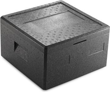 Actual product image Antalis Termo skumkasse EPP pizza m/låg sort yder 410x410x237mm 21,5l