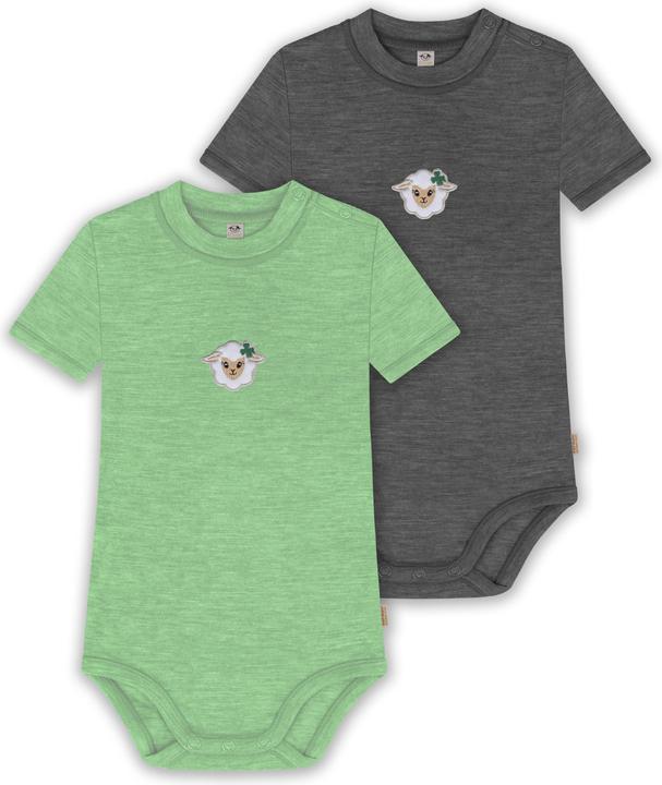 Image du produit Normani Lot de 2 bodies manches courtes bébé mérinos "Tihoi" - 9321 (80)