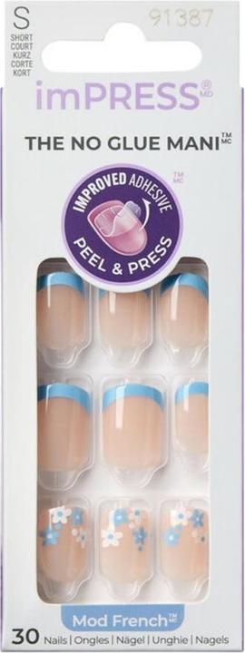 Produktbild KISS ImPress Mod French Snooze (Kunstnägel, Light Neutral Blue)