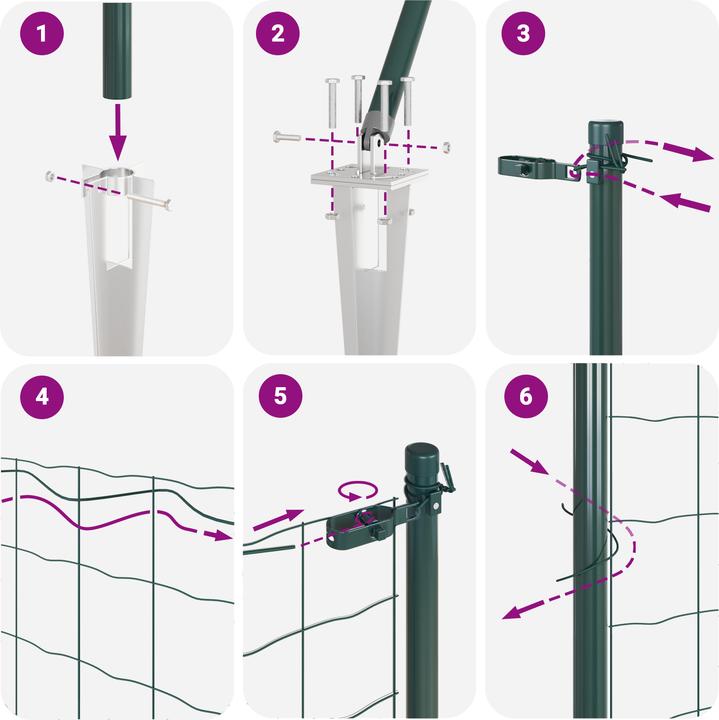 Produktbild VidaXL Euro Zaun Set aus 2 Grün Metall 25 x 1.0 m Erweiterbar