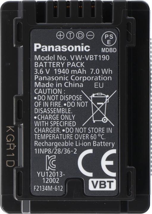 Immagine prodotto Panasonic Vw-Vbt190e-K (Batteria della fotocamera)
