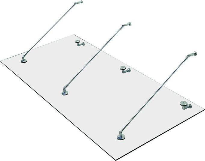 Image du produit Swisshandel24 Auvent de porte en verre trempé (ESG) acier inoxydable verre clair 3 tailles (200x90cm) (L)
