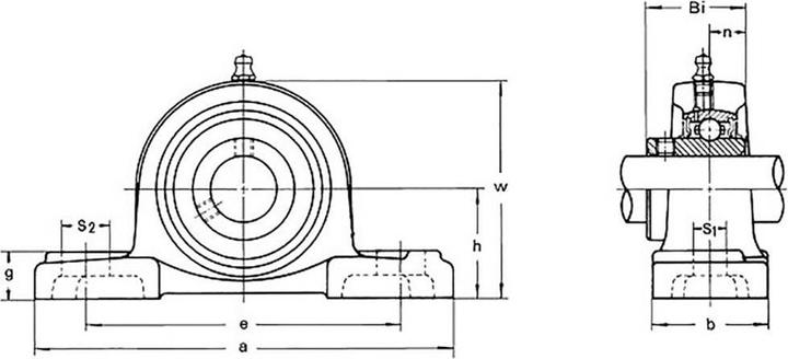 Actual product image UBC Bearing Pedestal bearing UCP, grey cast iron housing UCP 204 Bore diameter 20 mm Hole spacing 96 mm