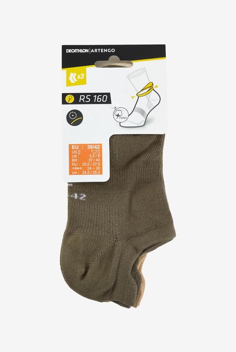 Actual product image Artengo Tennissocken RS 160 Low 3er Pack braun/beige (39 - 42)