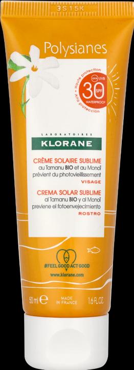 Actual product image Klorane Polysianes Sublime Face Sun Cream Spf30 50ml (Sun cream face, SPF 30, 50 ml)