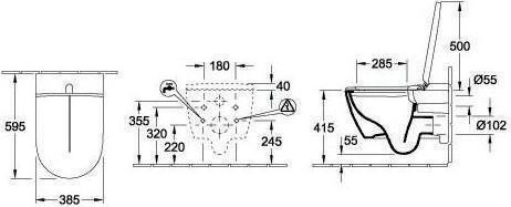 Actual product image Villeroy & Boch Shower toilet complete system ViClean-l100 white with coating V0E100R1