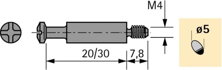 Produktbild Hettich Einschraubdübel DU 425 / DU 428 (Einpressdübel, 200 Stk.)