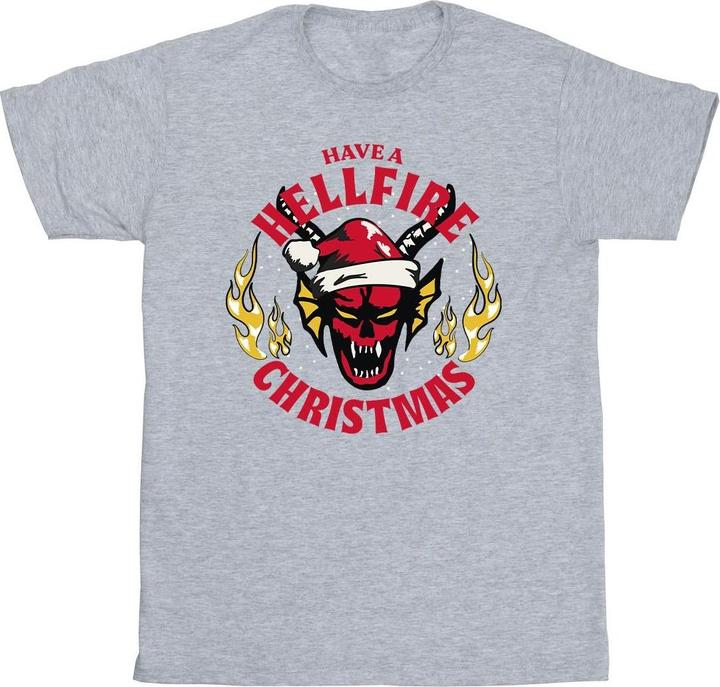 Netflix Stranger Things Hellfire Christmas TShirt Jungen (140, 146)