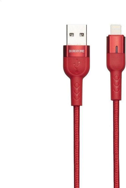 Borofone Starlight - kabel połączeniowy USB do Lightning 1.2 m (czerwony) (1.20 m, USB 3.0)