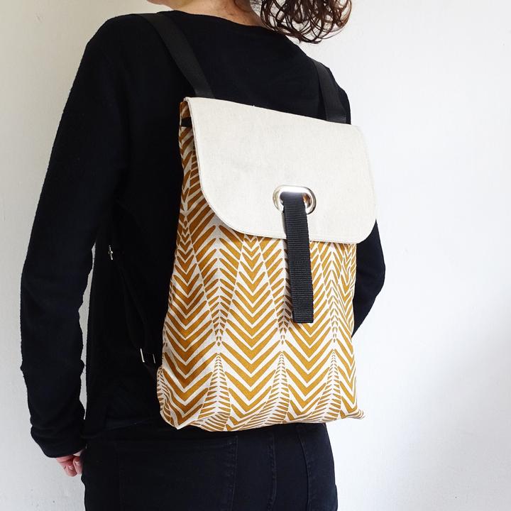 Produktbild Only-Bags.Store Bio-Baumwolle Leinwand BackPack mit Reissverschluss, Rucksack, Rucksack