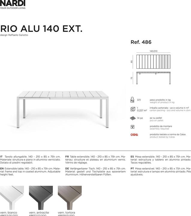 Produktbild Nardi Rio Ext. (140 cm)