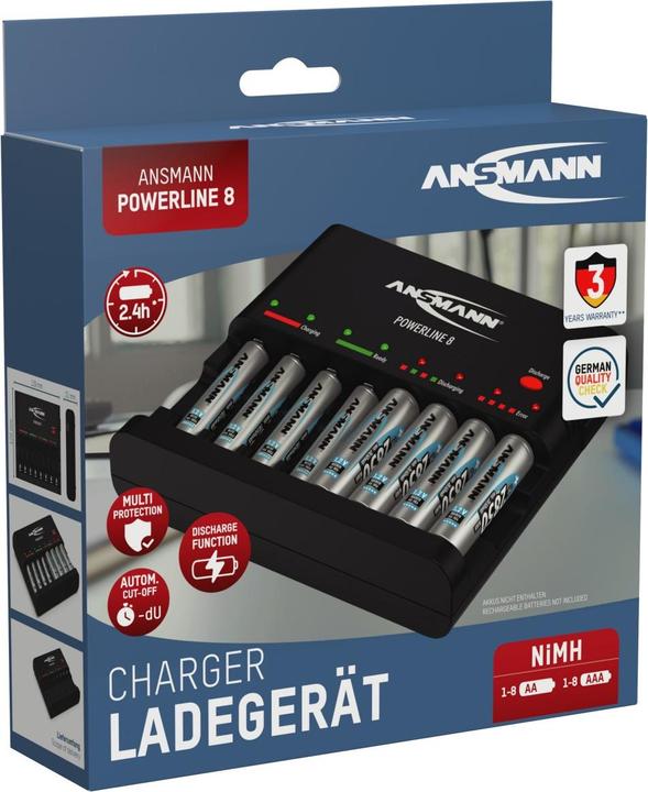 Immagine prodotto Ansmann Caricatore Powerline 8 per 1-8 batterie AA / AAA (AA, AAA)
