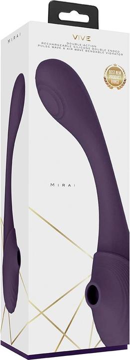 Actual product image Shots Mirai - Double Ended Pulse Wave & Air Wave Bendable Vibrator - Tester