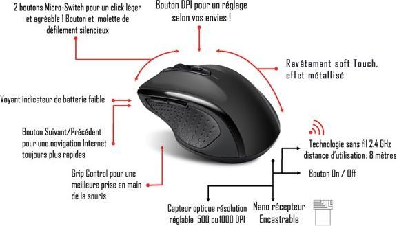 Immagine prodotto Advance Souris Sans Fil Shape 6d (Noir) (Senza fili)