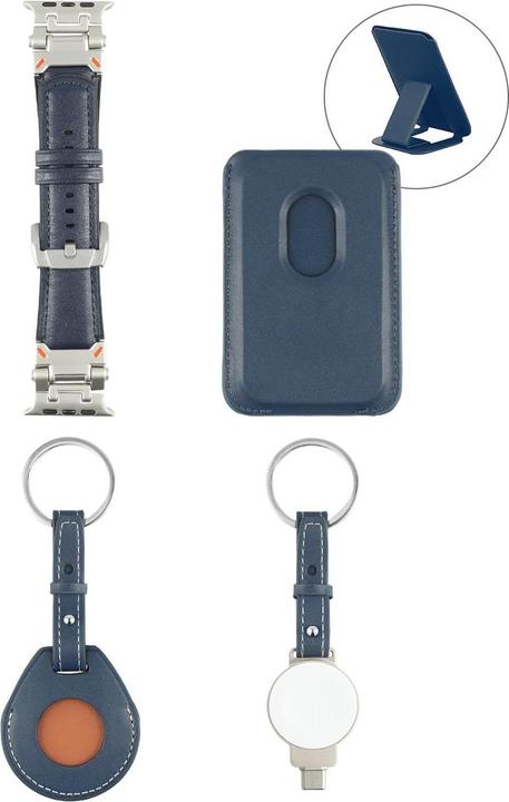 Image du produit 4smarts 4-in-1 accessory set Style MagSafe wallet, charger for Apple Watch, strap for Apple Watch, c