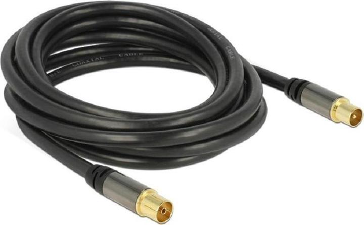 Produktbild Delock Antennenkabel IEC Stecker > IEC Buchse 3 m schwarz (85 dB, Antennenkabel)