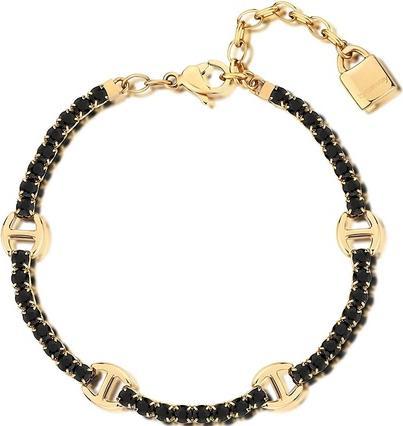 Actual product image Brosway Shiny gold-plated bracelet withack zircons Desideri BEI079