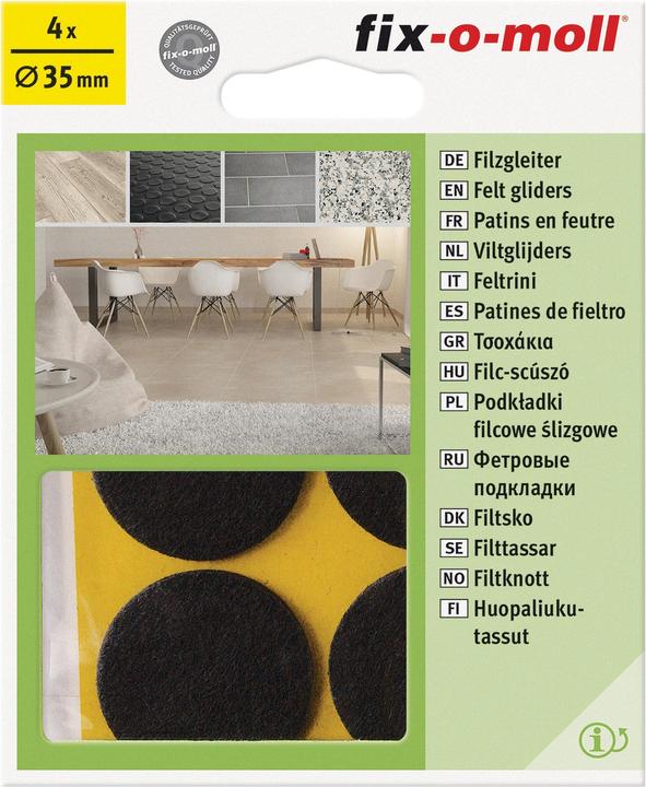 Fix-o-moll Felt gliders 3 mm / Ø 35 mm 4 x (Felt gliders, 4 Piece)