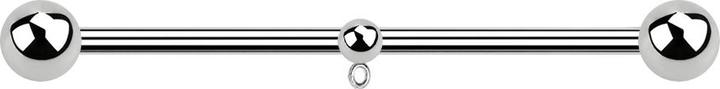 Star Piercing Barbell silber zwei Kugeln mit Kugel Ring für Anhänger (ohne Messing, Chirurgenstahl 316L)