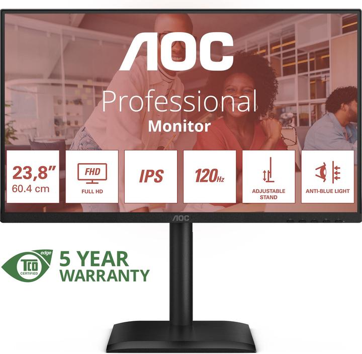 Produktbild AOC 24E4U - 24 Zoll Full HD Monitor, höh (1920 x 1080 Pixel, 23.80")