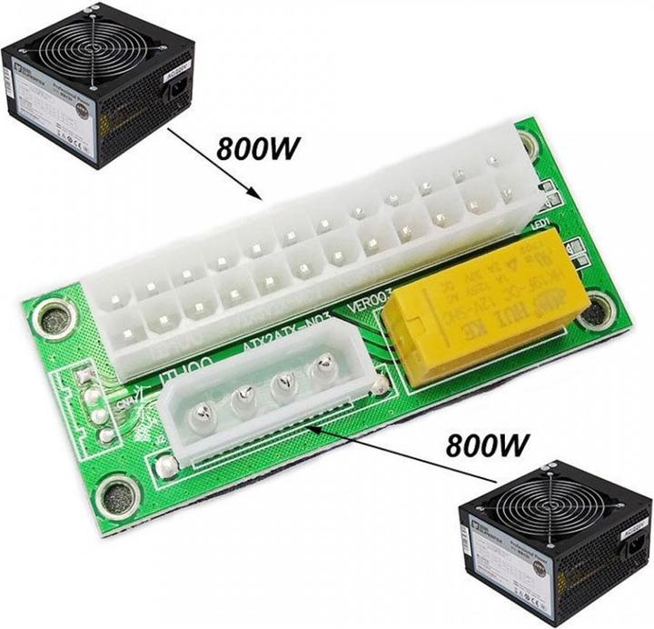 Produktbild PowerGuard ATX 24-Pin Dual PSU Power Supply Netzteil Adapter