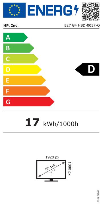 Energy Label HP E27 G4 (1920 x 1080 pixels, 27")