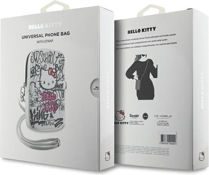 Image du produit Hello Kitty Torebka HKPBPDGPHE biały/white Graffiti Kitty Head (Apple iPhone 16)