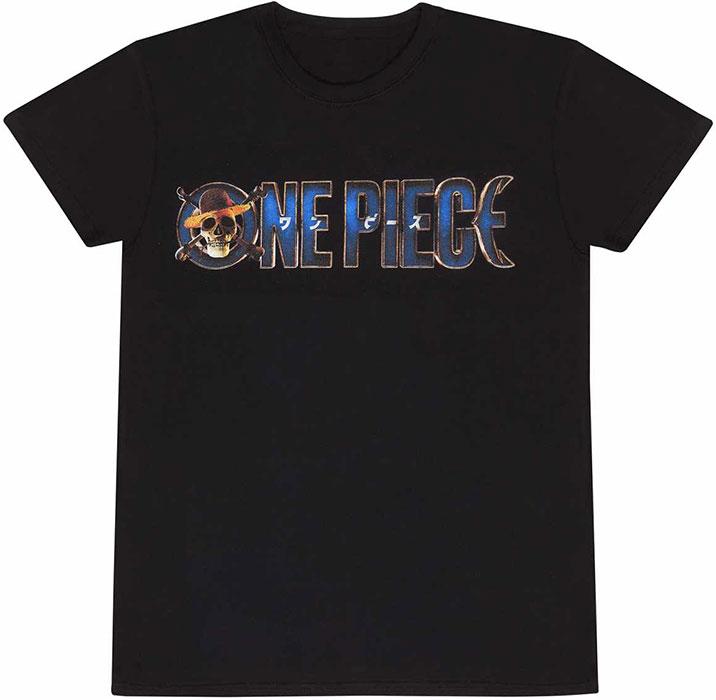 Image du produit Heroes Inc One Piece Logo T-shirt Homme Noir XXL 100% Coton Anime, Fan-Merch, Films, Séries TV (XXL)