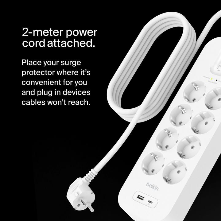 Produktbild Belkin Surgemaster Überspannungsschutz (8 x, 2 m)