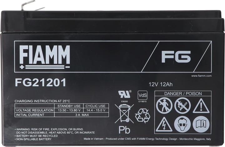 Actual product image Fiamm FG21201 12V 12Ah Bleiakku AGM Blei Gel Akku (12 V, 12 Ah)