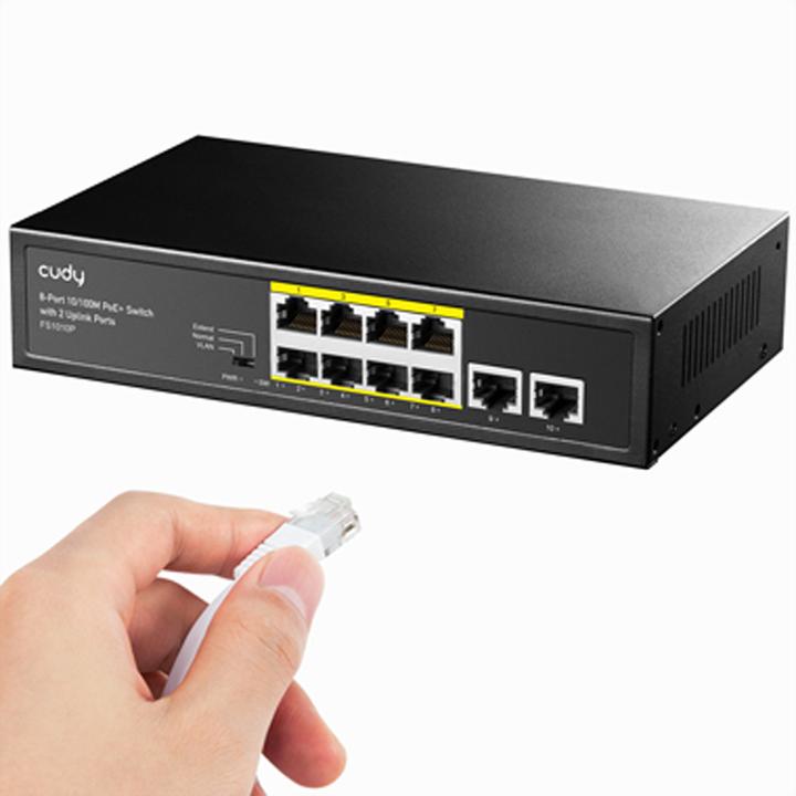 Produktbild Cudy FS1010PG network switch Fast Ethernet (10/100) Power over Ethernet (PoE) Black (10 Ports)