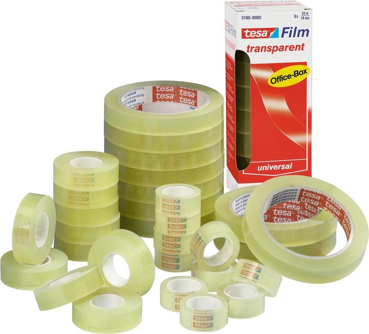 Image du produit tesa 8x tesafilm TRANSPARENT - à forte adhérence - résistant au vieillissement et à la déchirure (19 mm)