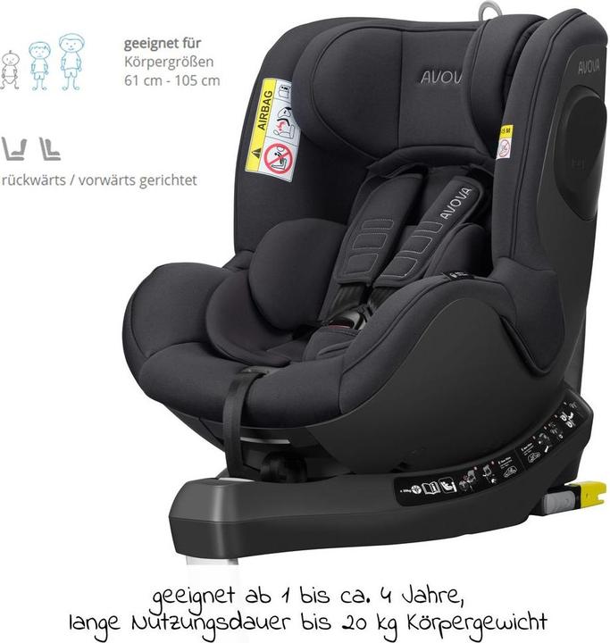 Produktbild Avova Sperber-Fix 61 Reboard Kindersitz ab 61 cm - 105 cm (ab ca. 3 Monaten bis ca. 4 Jahre) (Reboarder, ECE R129/i-Size Norm)
