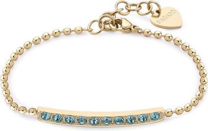 Sagapo S'Agapõ - Elegant gold-plated bracelet with light blue crystals Dazzly SDZ18 (18.50 cm, Edelstahl)